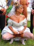 Slutty Bride Miss Piss Gets Gang Banged, Cum Covered And Pissed On Outdoors