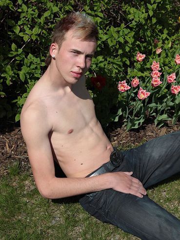 Gay Stud Albert Goes Out Of His Panty And Masturbates Outdoor And Also At Home